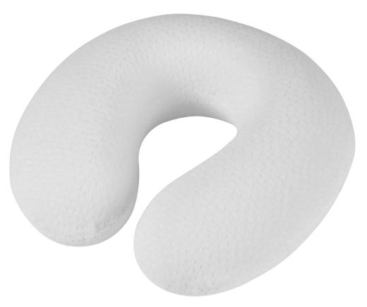 A u-shaped travel pillow.