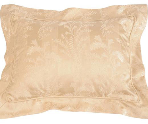 A pillow with a pillow sham.